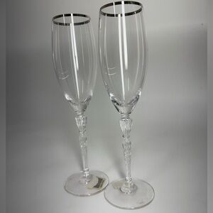 Royal Doulton Oxford Platinum Champagne Flute Glass